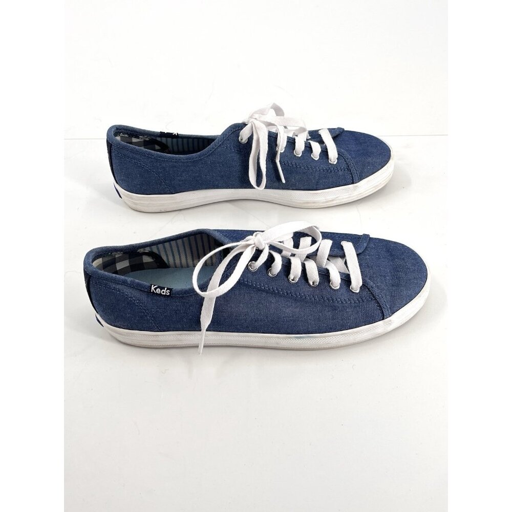 KEDS X DRAPER JAMES Women's Blue Denim Look Lace Up Sneakers 9.5 - Picture 6 of 7